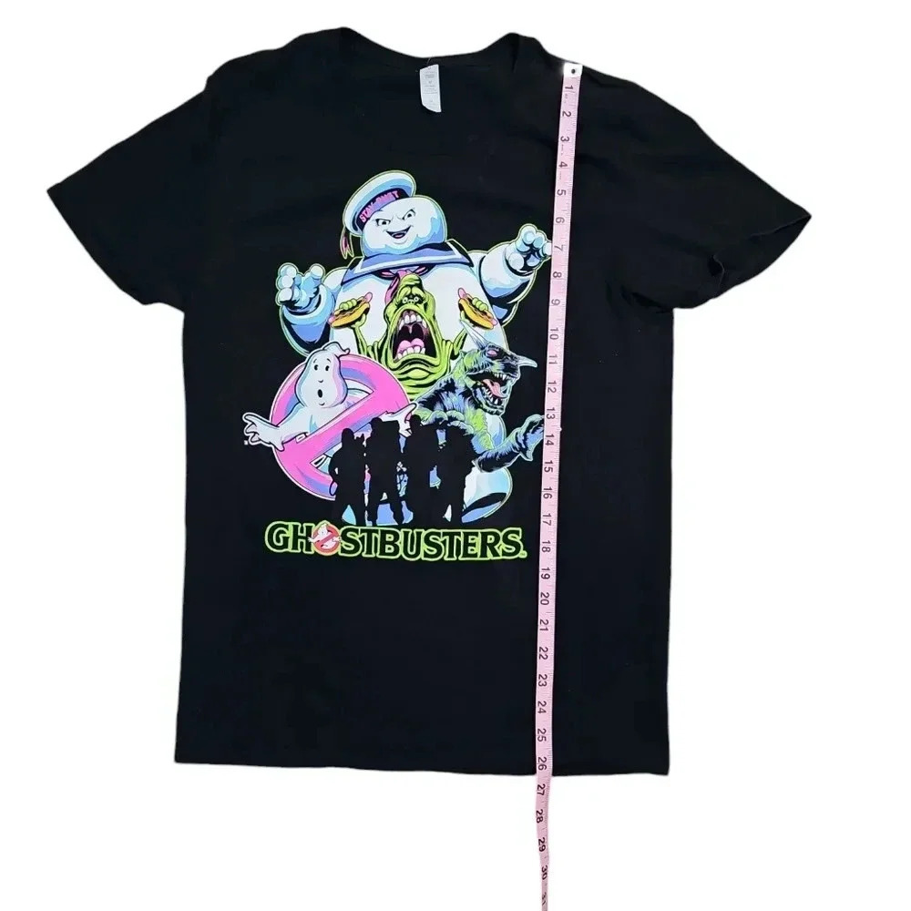 Ghostbusters Men Medium T-Shirt Black Neon Graphic Stay Puft Slimer Investment - Picture 7 of 7